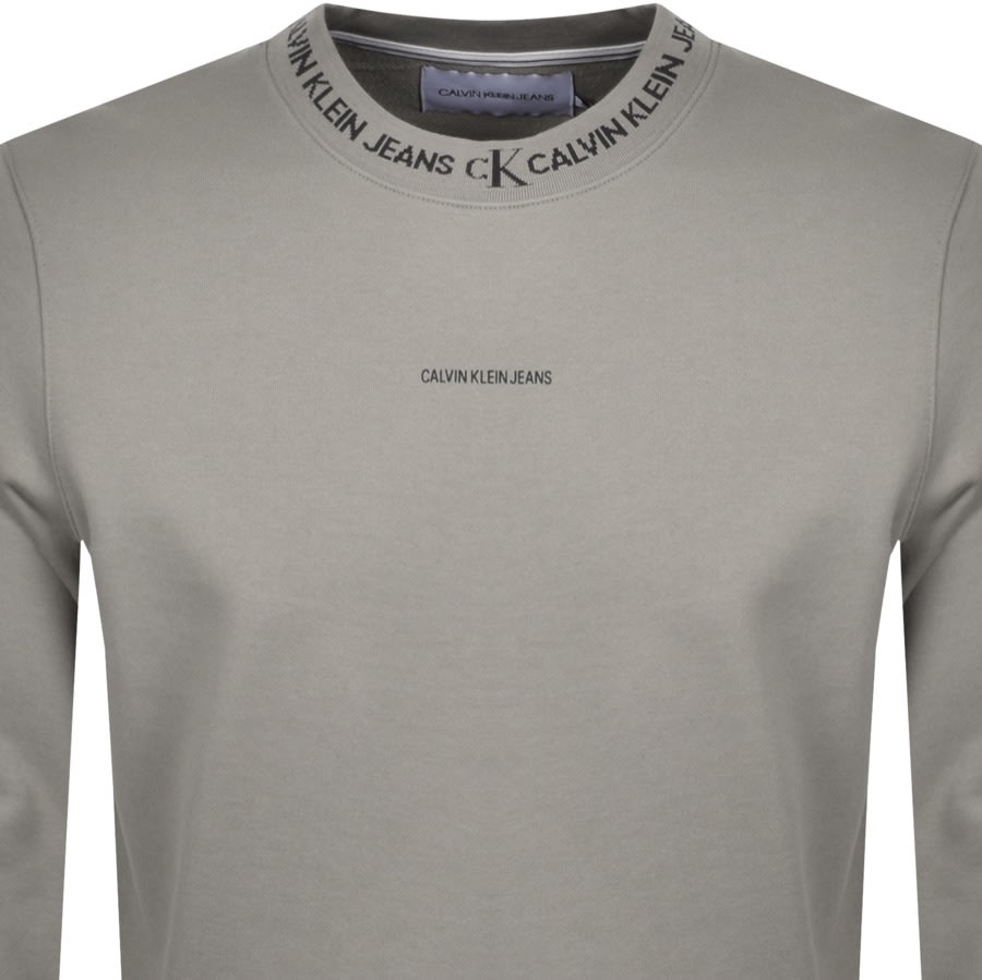 Alternative Image for ProductCalvin Klein Jeans Jacquard Sweatshirt Grey2